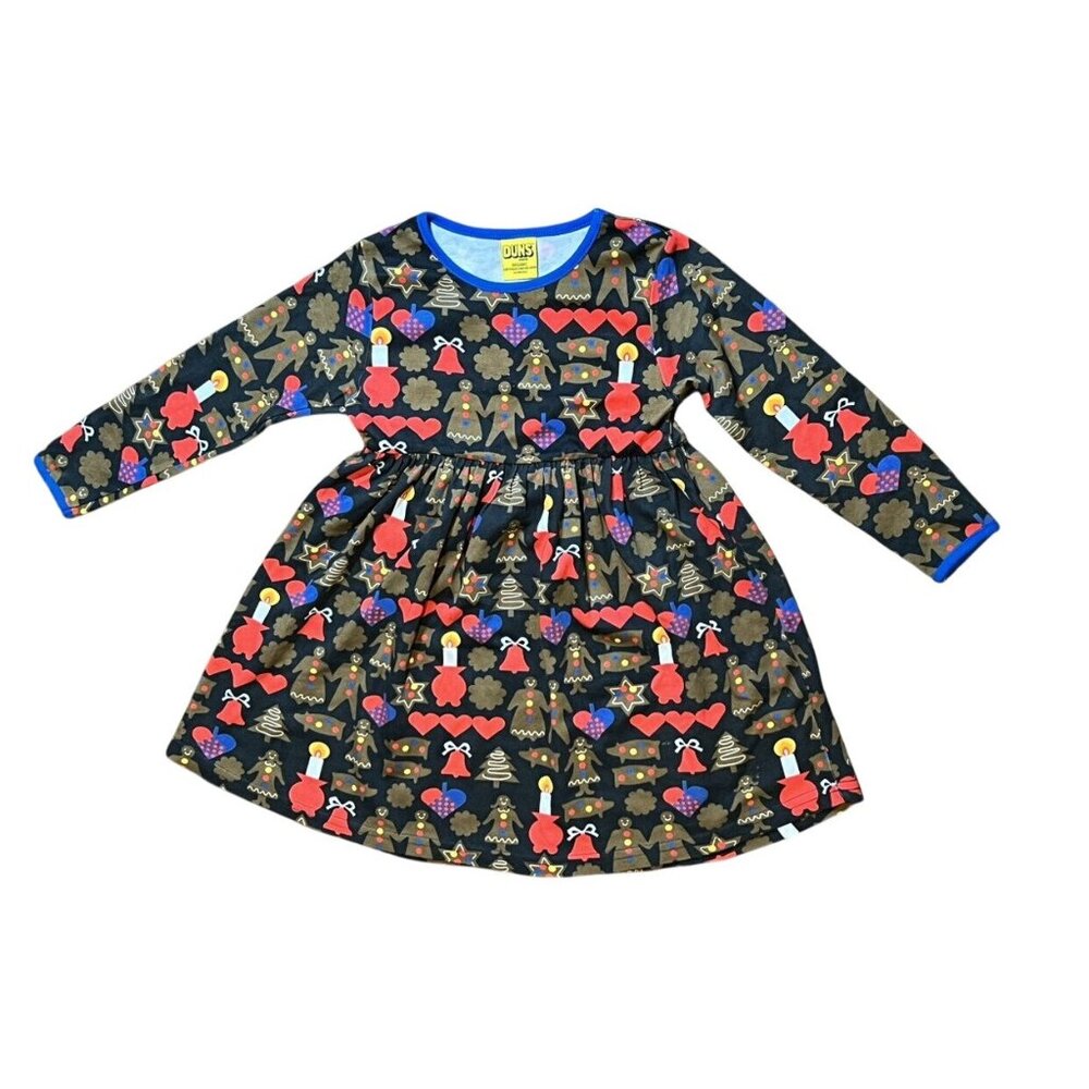 DUNS Gingerbread Dress Black Background sz 104